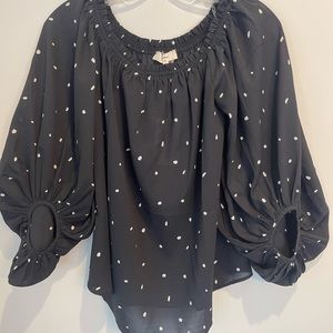 Entro polka dot blouse with balloon sleeves